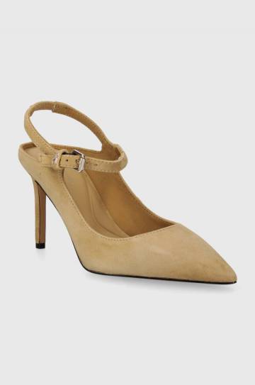 Замшевые туфли Tommy Hilfiger TH POINTY STRAP HEEL цвет бежевый FW0FW07693 Замшевые туфли Tommy Hilfiger TH POINTY STRAP HEEL цвет бежевый FW0FW07693