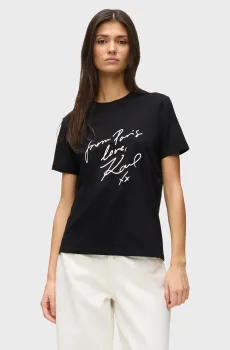 Женская черная футболка WITH LOVE Черный XL Karl Lagerfeld B2W17104
