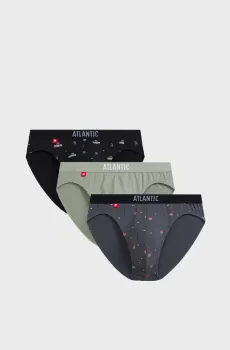 Мужские брифы (3 шт) Разноцветный M Atlantic 3MP-194
