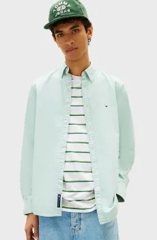 Мужская зеленая рубашка REG OXFORD Зеленый M Tommy Jeans DM0DM21298