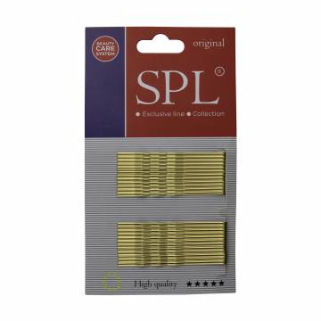 Набор невидимок для волос SPL фрезерованные, золотые, 6 см, 24 шт (3022-0060) Набор невидимок для волос SPL фрезерованные, золотые, 6 см, 24 шт (3022-0060)