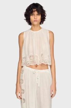 Женский белый топ Белый XS Sandro SFPTO00912_white