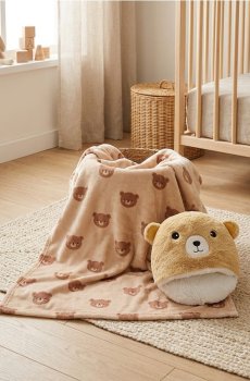 Плед і грілка для ніг - бежевий