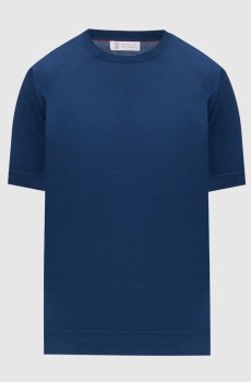 Синяя футболка с окантовкой