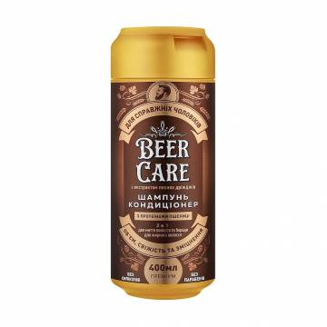 Мужской шампунь-кондиционер 2 в 1 Beer Care Объем, свежесть и укрепление, с протеинами пшеницы, 400 мл Мужской шампунь-кондиционер 2 в 1 Beer Care Объем, свежесть и укрепление, с протеинами пшеницы, 400 мл