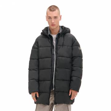 Cropp - Стьобане пальто з капюшоном - чорний Cropp - Стьобане пальто з капюшоном - чорний