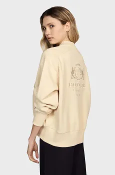 Женская бежевая спортивная кофта VARSITY CREST ZIP Бежевый M Tommy Hilfiger WW0WW42898