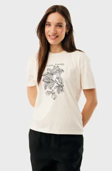 Женская белая футболка Graphic Белый M Mexx MF007803861W