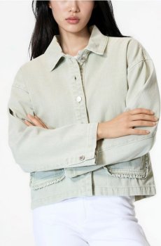 Reserved - Джинсова куртка з кишенями - зелений - 133IL-07J