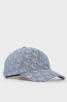 Женская голубая кепка с узором AOP 6 PANEL Голубой ONESIZE Calvin Klein LV04K5058G