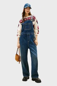 Женский темно-синий джинсовый комбинезон TOMMY GIRL OVERALL Синий S Tommy Jeans DN0DN00096
