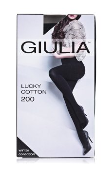 Колготки женские Giulia Lucky Cotton, 200 DEN, Nero, размер 4