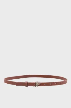 Женский коричневый кожаный ремень SCRIPT Коричневый 80 Tommy Hilfiger AW0AW18609