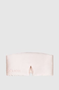 Розовая маска для сна из шелка с логотипом