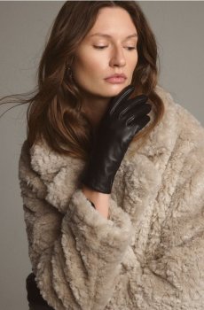 Reserved - Шкіряні рукавички - чорний - 496FE-99X