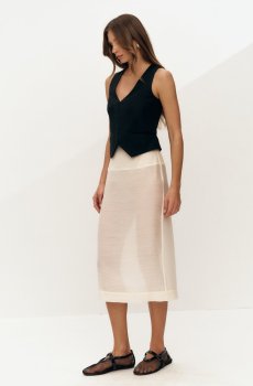 Молочна спідниця міді із органзи