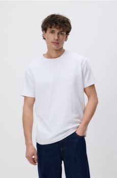 Reserved - Бавовняна футболка боксі - білий - WD020-00X