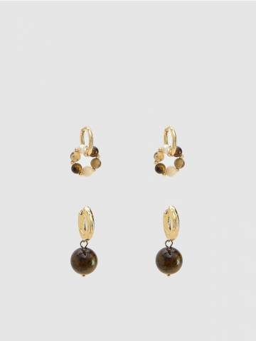 Reserved - Сережки з натуральним камінням - різнобарвний - 343FD-MLC