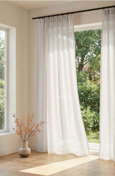 Гладка фіранка на тунелі - білий