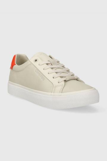 Кроссовки Calvin Klein VULC LACE UP - DIAMOND FOXING цвет бежевый HW0HW01865 Кроссовки Calvin Klein VULC LACE UP - DIAMOND FOXING цвет бежевый HW0HW01865