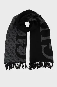 Мужской черный шарф MILANO JACQUARD Черный ONESIZE Guess AM9667POL03