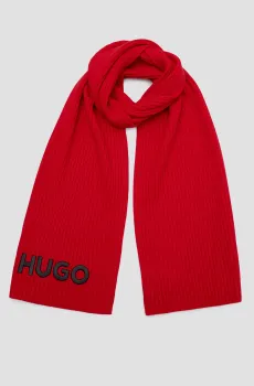 Мужской красный шерстяной шарф Красный ONESIZE HUGO 50500517;693