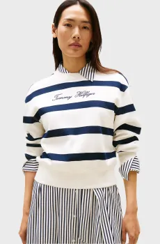 Женский свитшот в полоску SCRIPT REG Разноцветный XL Tommy Hilfiger WW0WW45743