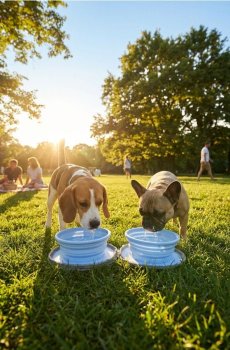 Складна миска для тварин - блакитний