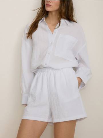 Reserved - Шорти з високим вмістом віскози - білий - 719AC-00X