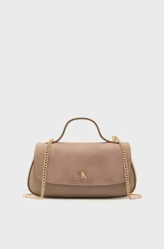 Женская бежевая сумка BRUSHED TOP HANDLE Бежевый ONESIZE Calvin Klein LV04F3408G