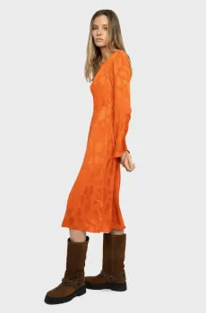 Женское оранжевое шелковое платье с узором Randon Оранжевый L ZADIG&VOLTAIRE WWDR02614_TANGERINE