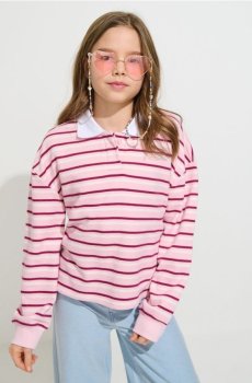 Поло светр з вмістом віскози - різнобарвний