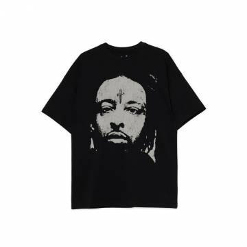 Cropp - Чорна футболка з принтом 21 Savage - чорний Cropp - Чорна футболка з принтом 21 Savage - чорний