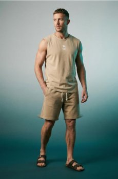 Хлопковый танк-топ - бежевий