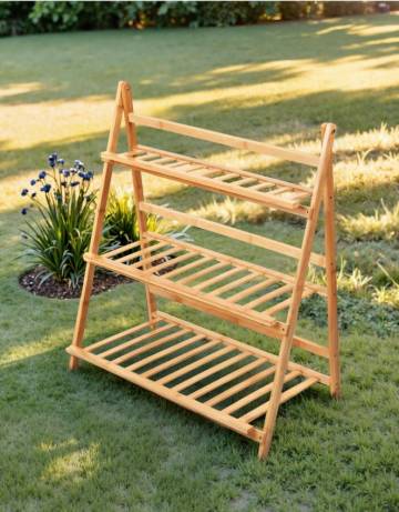 Бамбукова підставка для квітів - бежевий