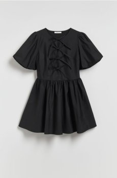 Reserved - Сукня-міні з краваткою - чорний - 655HS-99X
