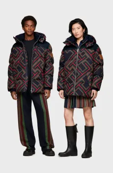 Темно-синяя куртка с узором Tommy x Pendleton (унисекс) Синий M Tommy Hilfiger MW0MW34028