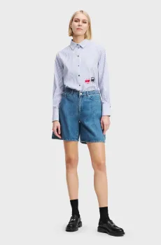 Женские синие джинсовые шорты IKON DUO DENIM SHORTS Синий 24 Karl Lagerfeld A2W10151