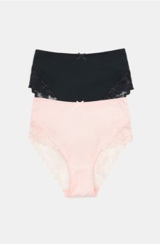 Класичні трусики з високою талією – набір з 2 штук - різнобарвний
