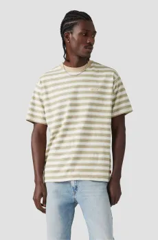 Мужская бежевая футболка в полоску Бежевый L Levi’s® A0637;0154