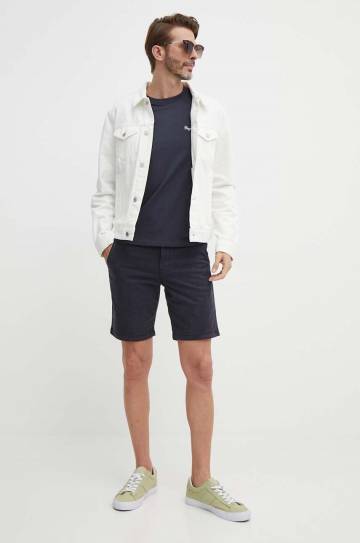 Хлопковая футболка Pepe Jeans SINGLE CLIFORD мужская цвет синий с принтом PM509367 Хлопковая футболка Pepe Jeans SINGLE CLIFORD мужская цвет синий с принтом PM509367