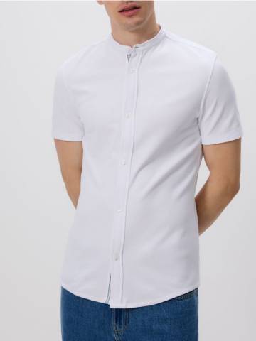 Reserved - Сорочка super slim fit із коміром-стійкою - білий - 877DI-00X Reserved - Сорочка super slim fit із коміром-стійкою - білий - 877DI-00X