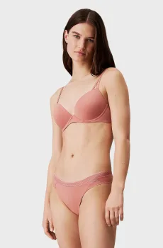 Женские розовые трусики THONG Розовый M Calvin Klein 000QF6307E