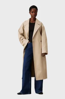 Женский бежевый тренч LS COTTON TRENCH COAT Бежевый XS Calvin Klein 00040WL546