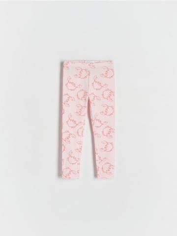 Reserved - Легінси з візерунком - пастельний рожевий - 775CY-03X