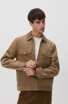 Reserved - Вельветова куртка з коміром - бежевий - 414HZ-80X