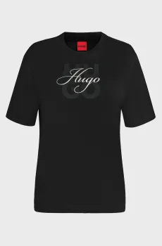 Женская черная футболка Черный M HUGO 50566678;001