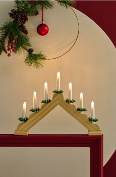 Різдвяний світлодіодний адвентський свічник - бежевий