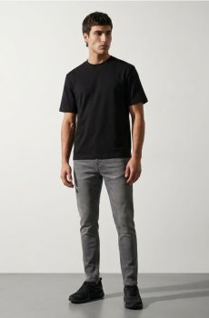 Джинси slim fit з ефектом прання - сірий