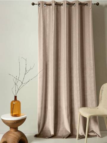 Велюрова фіранка - бежевий